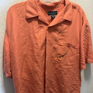 Weekender Luau Coral Men's Short Sleeve Button Down Shirt Sz L